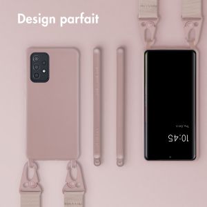 Selencia Coque silicone avec cordon amovible Samsung Galaxy A52(s) (5G/4G) - Sand Pink