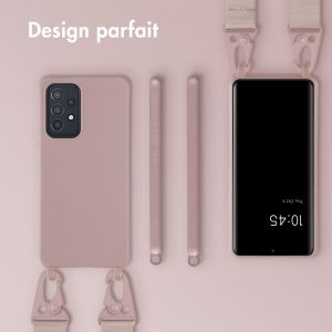 Selencia Coque silicone avec cordon amovible Samsung Galaxy A53 - Sand Pink
