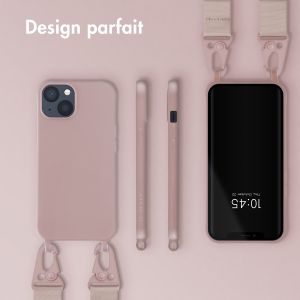 Selencia Coque silicone avec cordon amovible iPhone 13 - Sand Pink