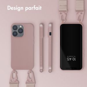 Selencia Coque silicone avec cordon amovible iPhone 13 Pro - Sand Pink