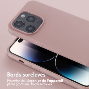 Selencia Coque silicone avec cordon amovible iPhone 14 Pro - Sand Pink
