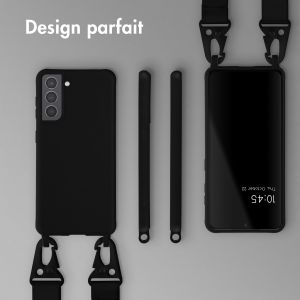 Selencia Coque silicone avec cordon amovible Samsung Galaxy S21 - Noir
