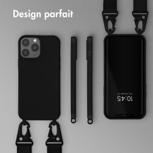 Selencia Coque silicone avec cordon amovible iPhone 13 Pro Max - Noir