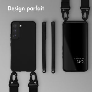 Selencia Coque silicone avec cordon amovible Samsung Galaxy S22 - Noir