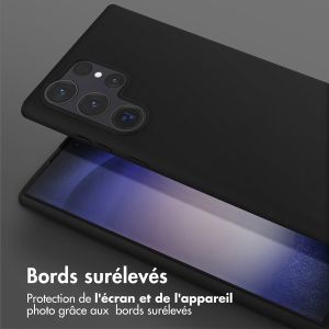 Selencia Coque silicone avec cordon amovible Samsung Galaxy S23 Ultra - Noir