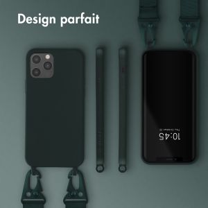 Selencia Coque silicone avec cordon amovible iPhone 12 (Pro) - Vert foncé