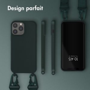 Selencia Coque silicone avec cordon amovible iPhone 13 Pro Max - Vert foncé