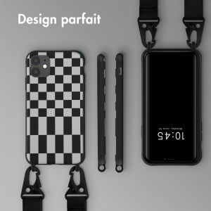 Selencia ﻿Coque design en silicone avec cordon amovible iPhone 11 - Irregular Check Black