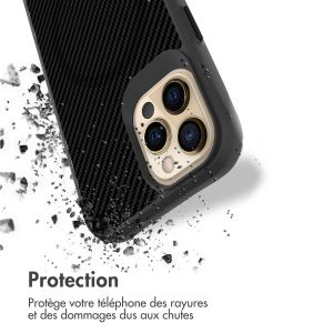 iMoshion Rugged Hybrid Carbon Case avec MagSafe iPhone 12 (Pro) - Noir