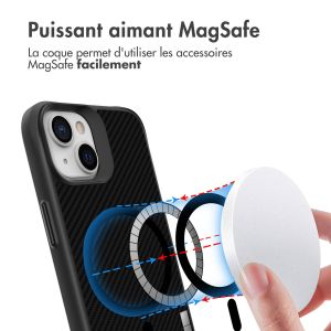 iMoshion Rugged Hybrid Carbon Case avec MagSafe iPhone 14 - Noir