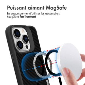 iMoshion Rugged Hybrid Carbon Case avec MagSafe iPhone 14 Pro - Noir