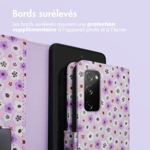 iMoshion ﻿Étui de téléphone portefeuille Design Samsung Galaxy S20 FE - Purple Flowers