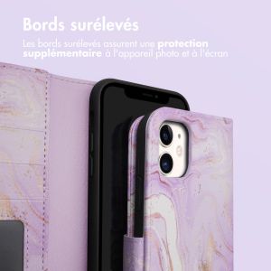 iMoshion ﻿Étui de téléphone portefeuille Design iPhone 11 - Purple Marble