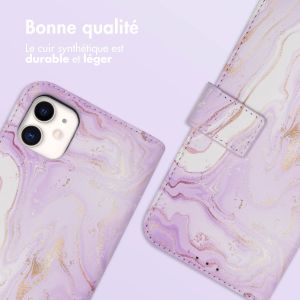 iMoshion ﻿Étui de téléphone portefeuille Design iPhone 11 - Purple Marble