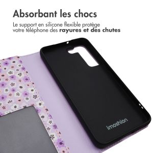 iMoshion ﻿Étui de téléphone portefeuille Design Samsung Galaxy S22 - Purple Flowers