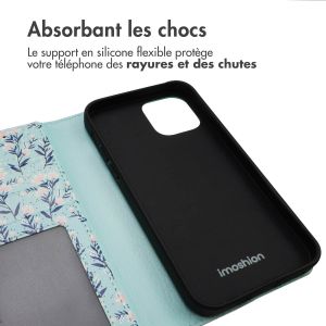 iMoshion ﻿Étui de téléphone portefeuille Design iPhone 12 (Pro) - Blue Flowers