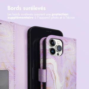 iMoshion ﻿Étui de téléphone portefeuille Design iPhone 12 (Pro) - Purple Marble