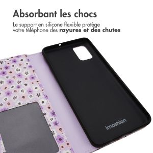 iMoshion ﻿Étui de téléphone portefeuille Design Samsung Galaxy A51 - Purple Flowers