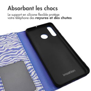 iMoshion ﻿Étui de téléphone portefeuille Design Huawei P30 Lite - White Blue Stripes
