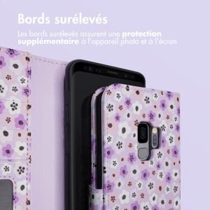 iMoshion ﻿Étui de téléphone portefeuille Design Samsung Galaxy S9 - Purple Flowers