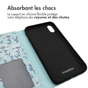 iMoshion ﻿Étui de téléphone portefeuille Design iPhone Xr - Blue Flowers