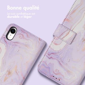 iMoshion ﻿Étui de téléphone portefeuille Design iPhone Xr - Purple Marble
