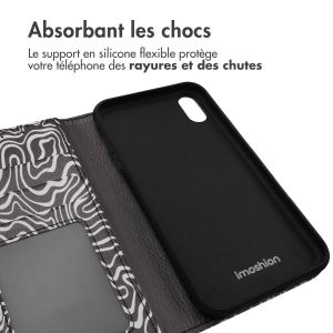 iMoshion ﻿Étui de téléphone portefeuille Design iPhone Xr - Black And White
