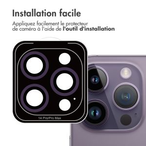 iMoshion ﻿Lot de 2 protections d'objectif de caméra iPhone 14 Pro / 14 Pro Max - Violet