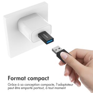 iMoshion 2x Adaptateur USB-C (mâle) vers USB-A 3.2 (femelle) - OTG - Noir