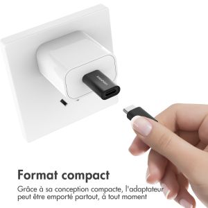 iMoshion 2x Adaptateur USB-A 3.1 (mâle) vers USB-C (femelle) - OTG - Noir