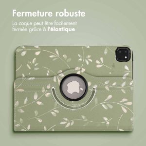 iMoshion Coque tablette Design rotatif à 360° iPad Pro 11 (2018 - 2022) - Green Flowers