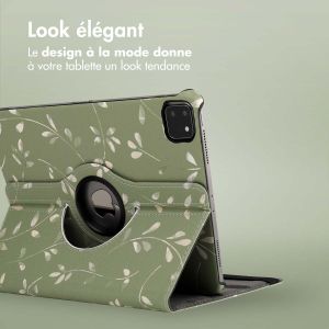 iMoshion Coque tablette Design rotatif à 360° iPad Pro 11 (2018 - 2022) - Green Flowers