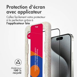 Accezz Protection d'écran en verre trempé avec applicateur iPhone 15 Pro Max - Transparent