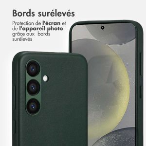 Accezz Coque arrière en cuir avec MagSafe Samsung Galaxy S24 - Cedar Green