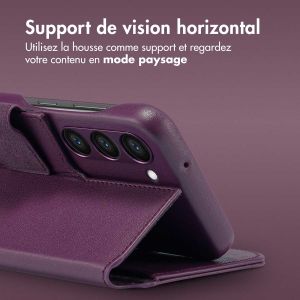 Accezz Étui de téléphone portefeuille en cuir 2-en-1 avec MagSafe Samsung Galaxy S23 - Heath Purple