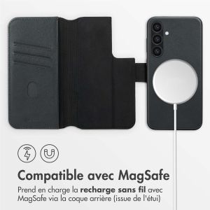 Accezz Étui de téléphone portefeuille en cuir 2-en-1 avec MagSafe Samsung Galaxy S23 FE - Onyx Black