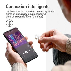 iMoshion ﻿Écouteurs Aura Pro - Écouteurs sans fil - Écouteurs sans fil Bluetooth - Avec fonction de réduction du bruit ANC - Blanc