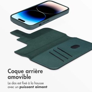 Accezz Étui de téléphone portefeuille en cuir 2-en-1 avec MagSafe iPhone 14 Pro - Cedar Green