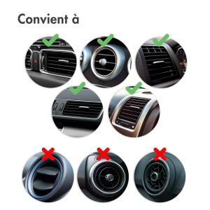Accezz Support de téléphone pour voiture - MagSafe - Cercle Magnétique Inclus - Grille de ventilation - Noir