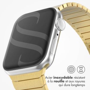 Selencia Bracelet à maillons en acier inoxydable Apple Watch Series 1-9 / SE / Ultra (2) - 42/44/45/49 mm - Dorée