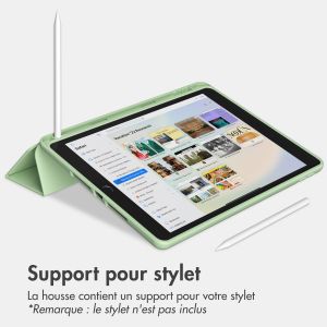 Accezz Étui de téléphone portefeuille Smart Silicone iPad 6 (2018) 9.7 pouces / iPad 5 (2017) 9.7 pouces - Vert clair