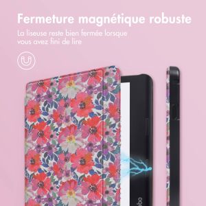 iMoshion Design Slim Hard Sleepcover avec support Kobo Sage / Tolino Epos 3 - Flower Watercolor