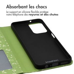 iMoshion Étui de téléphone portefeuille Design Motorola Moto G34 - Green Flowers