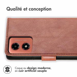 iMoshion Étui de téléphone portefeuille Luxe Motorola Moto G04 / G24 - Brun