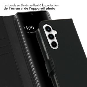 Selencia Étui de téléphone portefeuille en cuir véritable Samsung Galaxy A35 - Noir