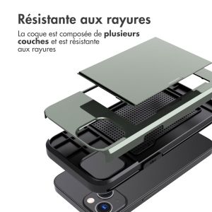 iMoshion Coque arrière avec porte-cartes iPhone 13 - Vert foncé