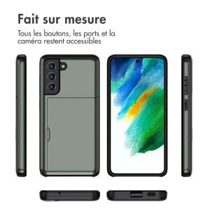 iMoshion Coque arrière avec porte-cartes Samsung Galaxy S21 FE - Vert foncé