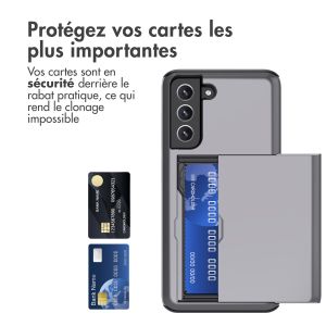 iMoshion Coque arrière avec porte-cartes Samsung Galaxy S21 FE - Gris