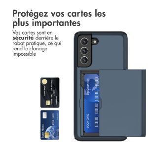 iMoshion Coque arrière avec porte-cartes Samsung Galaxy S21 FE - Bleu foncé