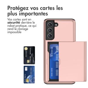 iMoshion Coque arrière avec porte-cartes Samsung Galaxy S21 FE - Rose Dorée